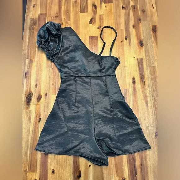 Top Shop one shoulder romper in black NWT size 2 womens - Picture 10 of 12